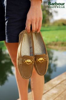 Barbour® Tan Brown Anika Suede Loafers (540231) | 740 QAR