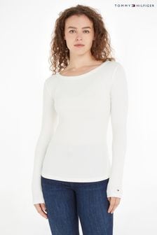 Tommy Hilfiger Cream Slim Fit Long Sleeve T-Shirt (540386) | OMR34