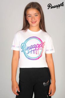Pineapple White Logo Girls Crop T-Shirt (540621) | 99 QAR