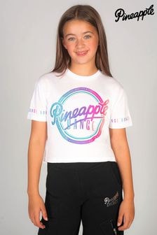 Pineapple White Logo Girls Crop T-Shirt (540621) | $34