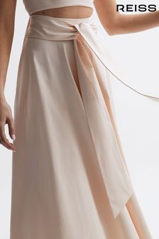 Телесный - Приталенная юбка миди с завышенной талией Reiss Rebecca (540986) | €301