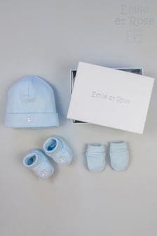 Emile et Rose Blue Hat, Booties And Mitts Gift Set (541016) | €26