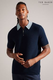 藍色 - Ted Baker Arwik Short Sleeve Polo Shirt With Contrast Collar (541572) | NT$3,970