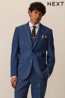 Bright Blue Tailored Tailored Herringbone Suit Jacket (541582) | HK$724