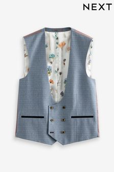 Light Blue - Check Suit Waistcoat (541696) | kr730