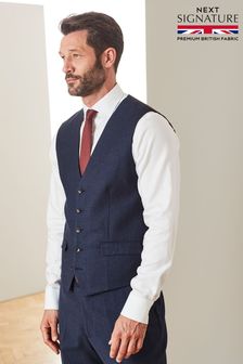 Navy Blue Signature Empire Mills 100% Wool Flannel Suit Waistcoat (541828) | 40 €