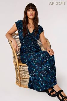 藍色 - Apricot拼色普普豹紋罩衫式長洋裝 (542200) | HK$401