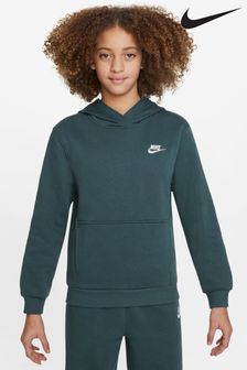 Zielony - Bluza polarowa z kapturem zakładana przez głowę Nike Club (542306) | 125 zł
