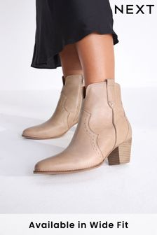 Nude Regular/Wide Fit Forever Comfort® Leather Cowboy/Western Boots (543199) | $96