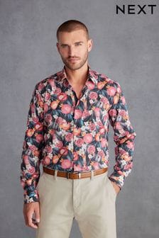 Pink Pomegranate Slim Fit Made In Italy Texta Print Shirt (543285) | €30