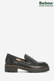 Barbour® Black Norma Leather Penny Loafers (543385) | 880 QAR