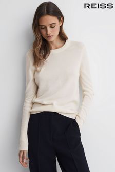 Reiss Ivory Addison Wool Blend Crew Neck Jumper (543714) | AED706