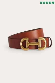Boden Iris Snaffle-Trim Leather Belt