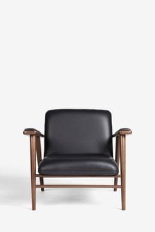 Jasper Conran London Soft Grain Leather Black Melrose Chair (544222) | €946
