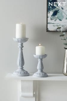 Grey Pretty Vintage Pillar Candle Holder (544539) | DKK167 - DKK218