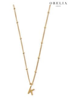 Orelia London Satelliten-Halskette aus 18-karätigem Gold mit K-Initialen-Anhänger (544689) | 28 €