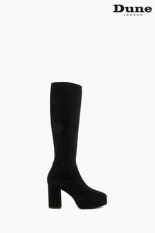 Dune London Black Sassy Stretch Platform Knee-High Boots (544711) | €102