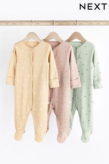 Multi Baby Cotton Sleepsuits 3 Pack (0-2yrs) (544868) | SGD 37 - SGD 41