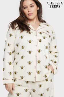 Chelsea Peers Cream Curve Curve Organic Cotton Bee Print Pyjama Set (544947) | €69