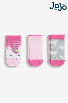 JoJo Maman Bébé Pink 3-Pack Pink Unicorn Socks (544976) | AED53