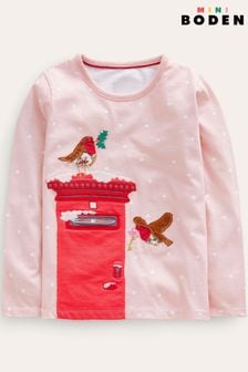 Boden Pink Christmas Postbox Cotton Top (545048) | €13 - €15.50