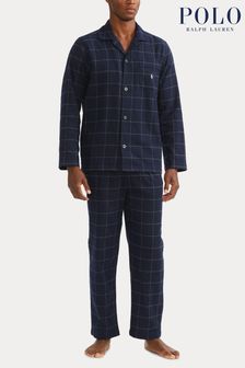 Niebieska flanelowa piżama Polo Ralph Lauren w kratkę (545184) | 472 zł