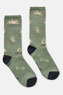 Joules Excellent Everyday Green Equestrian Ankle Socks (545187) | CA$22