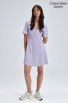 Calvin Klein Jeans Kleid mit Knopfleister, Violett (545423) | 86 €