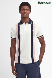 Barbour® White Howden Vertical Stripe Polo Shirt (546140) | 555 QAR