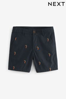 bleumarin tucan - Pantaloni scurți chino cu broderie pe toată suprafața (3-16ani) (546156) | 87 LEI - 128 LEI