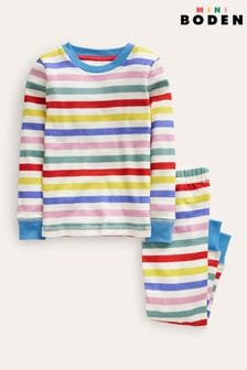 Boden Snug Striped Long John Pyjamas