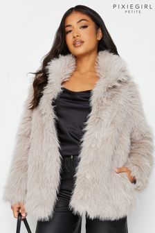 PixieGirl Petite Natural Long Faux Fur Coat (546705) | kr1,038
