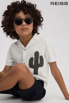 Reiss Takla Knitted Cactus Cuban Collar Shirt (546982) | 35 ر.ع