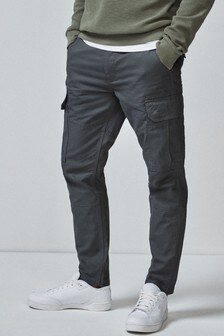 Grey Slim Fit Cotton Cargo Trousers (547217) | 10 €