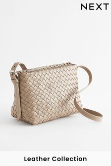 Mink Brown Weave Leather Cross Body Bag (547233) | 71 €