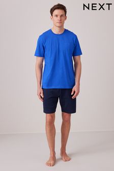 Blue Jersey Pyjama Shorts Set (547327) | $30