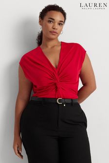 Lauren Ralph Lauren Curve Red Rinelle Short Sleeve T-Shirt (547988) | 312 zł
