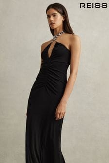 Reiss Black Iris Bodycon Jersey Maxi Dress (548058) | SGD 628