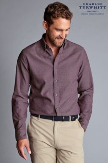 Charles Tyrwhitt Purple Blackberry Dobby Flannel Classic Fit Shirt (548098) | €86