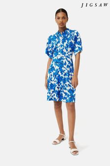 Jigsaw Blue Ikat Posy Jersey Shirt Dress (548115) | 425 zł