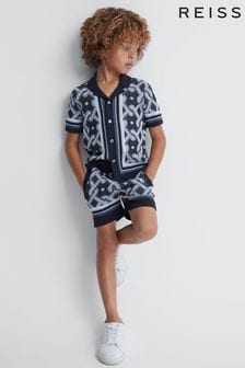 Marineblau, bunt - Reiss Jack Gestrickte Shorts mit elastischem Taillenbund (548283) | 56 €