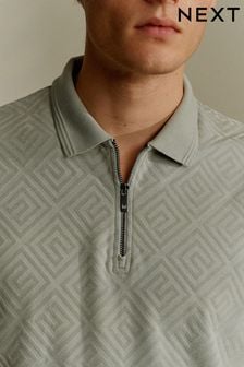 Grey Flocked Polo Shirt (548790) | OMR12