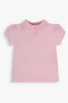 JoJo Maman Bébé Pink Plain Peter Pan Collar T-Shirt (548986) | €10