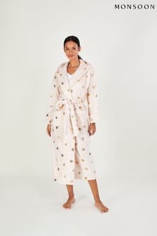 Monsoon Natural Spot Foil Hooded Dressing Gown (549203) | TRY 2.057