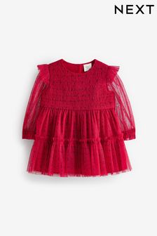 Red Mesh Baby Prom Dress (0mths-2yrs) (549349) | €10 - €11