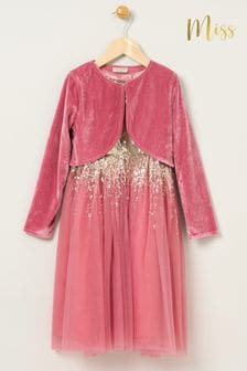 Miss Pink Dress and Cardigan 2-Piece Set (549785) | 281 SAR