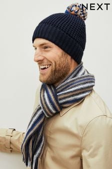 Neutral/Grey Scarf and Bobble Hat Set (550108) | €36