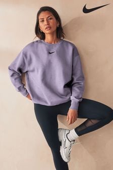 Dark Purple - Nike Oversized Mini Swoosh Sweatshirt (550516) | kr1 010