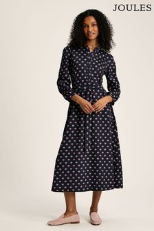 Joules Scarlett Navy Blue Cotton Shirt Dress (550735) | AED332