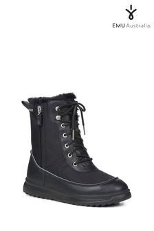 EMU Australia Black Waterproof Leather Mix Sheepskin Lined Snow Boots (550741) | €114